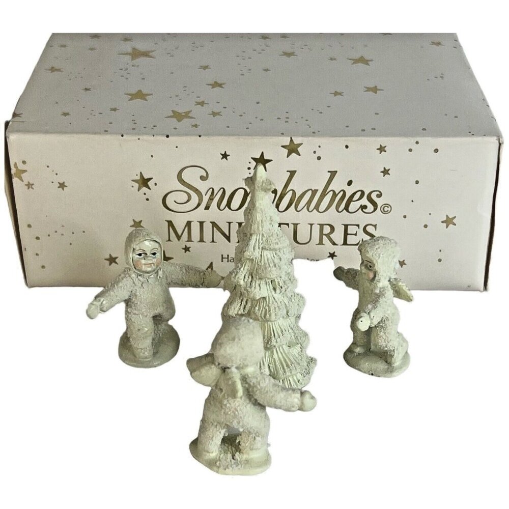 Dept 56 Snowbabies Miniatures Pewter Frosty‎ Frolic Handpainted 4 Piece 7613-9